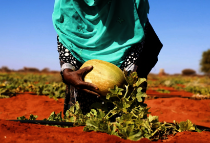 Woman holding farm product